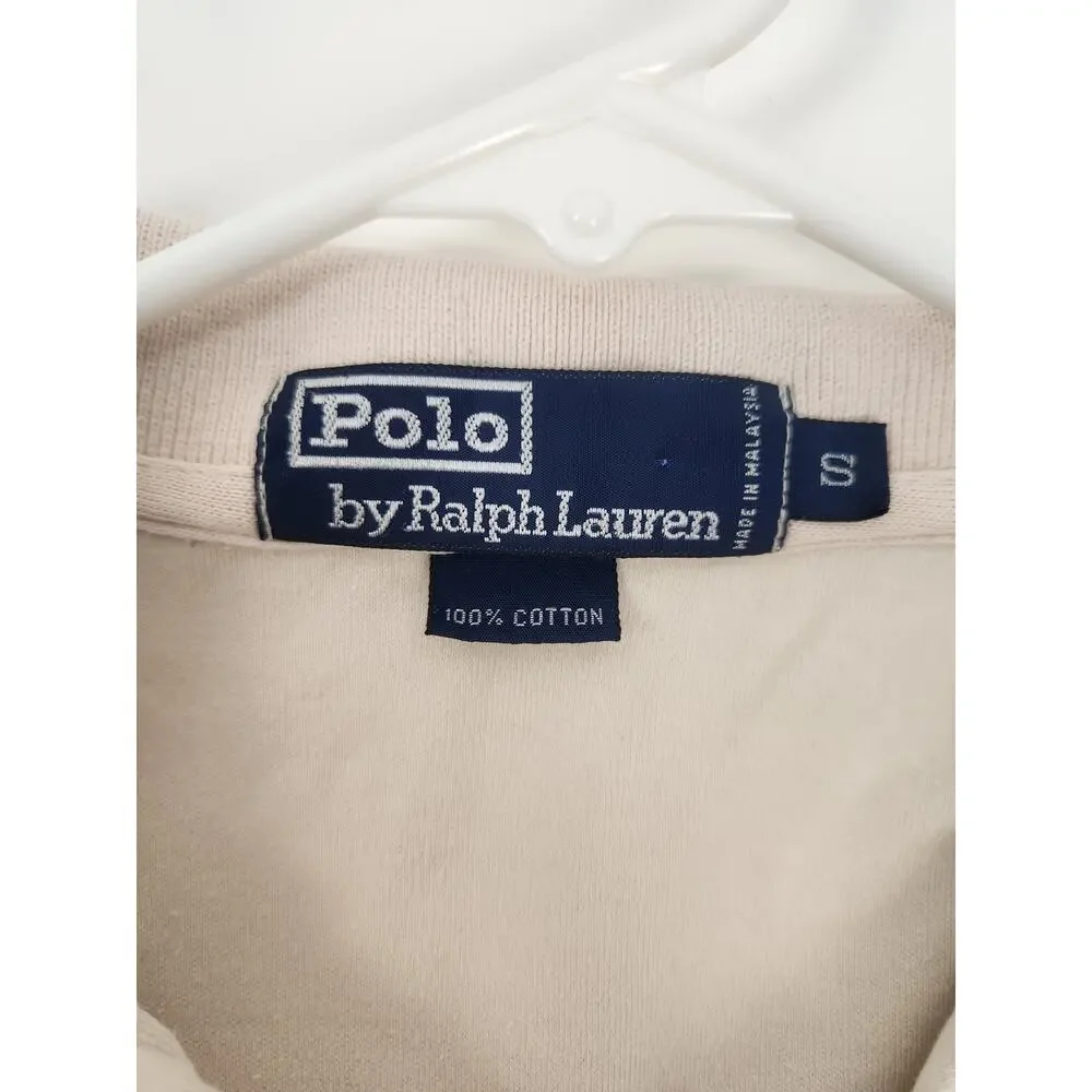Vintage Polo by Ralph Lauren Polo T-Shirt Cream Men Size Small Short Sleeve